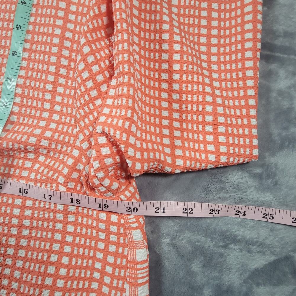Stine Goya M Leila Maxi Dress V Neck Plaid Long Sleeve Orange - Picture 7 of 15